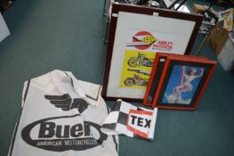 Two Motoring Banners, and a Harley Davidson Poster