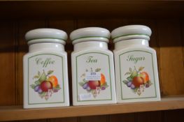 Three Coffee, Tea, and Sugar Canisters by Candleli