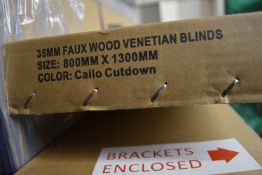 *Six 35mm Faux Wood Venetian Blinds 800x1300mm (salvage)
