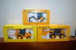Three Diecast JCB Excavators