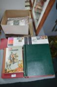 Stamp Albums, First Day Covers, and Blue Stamps