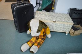 Storage Ottoman and Contents plus Soft Toy Dog