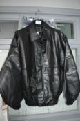 Italian Black Leather Jacket Size: M