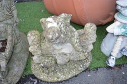 Pig on a Fence Concrete Garden Ornament