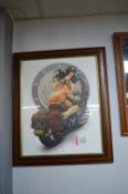 Framed Motorbike Print by Emiliano Urdinola