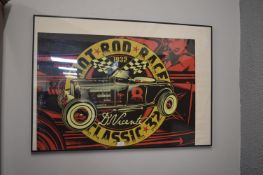 Framed Hot Rod Racing Poster