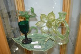Pottery and Glass Flowers etc.