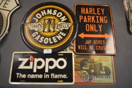 Four Reproduction Metal Advertising Signs