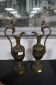 Pair of Brass Urn Candlesticks