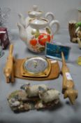 Thermometer, Clock, Teapots, etc.