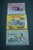 Three Reproduction Metal Harley Davidson Motorcycl