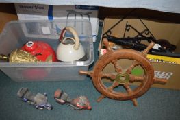 Two Boxes of Household Goods Including Shelf Brack