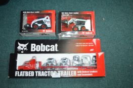 Three Bobcat Diecast Model Loaders and Excavators