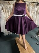 *Linzi Jay Purple & White Short Dress Size: 24 RRP: £299