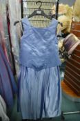 *Sky Blue Satin Style Top & Skirt Set