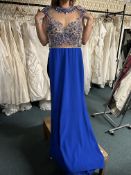 *Capture by Hermione Blue Prom Dress with Beaded & Sequin Top Size: 4 RRP: £399