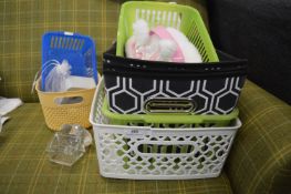 *Assorted Items Including Storage Crates, Part Used Versace Perfume, etc.