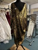 *Xpluswear Gold Sequin Dress Size: 3XL