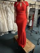 *Venus Prom Red Full Length Dress Size: 8 RRP: £399