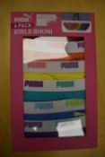 Puma Girl’s Bikini 6pk Size: XS 4-5 years