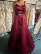 *Venus Prom Two Piece Burgundy Prom Dress with Matching Shoal Size: 16