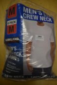 *Kirkland Signature White Crewneck T-Shirts 6pk Size: M