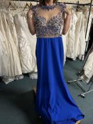 *Capture by Hermione Blue Prom Dress with Beaded & Sequin Top Size: 6 RRP: £399