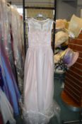*Child’s Pink & White Bridesmaid Dress with Lace Top