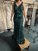 *Mascara of London Emerald Green Sequin Dress Size: 14 RRP: £399