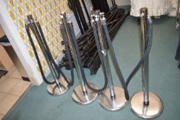 *Four Chrome Posts and Four Black & Chrome Ropes