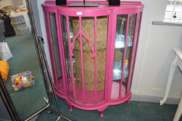 *Pink Painted Deco China Cabinet on Cabriole Legs