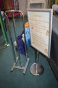 *Chrome Coat Hanger Stand and a A3 Clip Frame on Stand