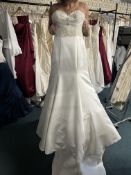 *Heritage Bridal Collection Ivory Satin Wedding Dress with Sequin Body Size: 10 RRP: £899