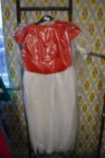 *Red & White Bridesmaid Dress with Black Bow (matching lot 207)