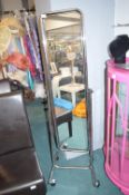 *Tubular Framed Chrome Cheval Mirror