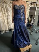 *Gorgeous by Hermione Navy Prom Dress with Beaded & Sequin Bust Size: 6 RRP: £399