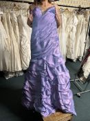 *Hermione Purple Prom Dress with Bead & Sequin Detail Size: 8 RRP: £399