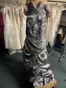 *Fairy Godmother by Hermione Grey Satin Prom Dress with Beaded Detail Size: 8 RRP: £399