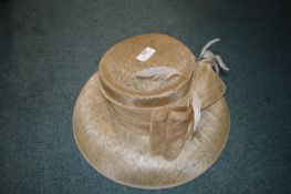 *Lady’s Gold Hat with Bow & Flower Decoration