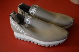 *DKNY Brown Slip On Trainers Size: 8.5