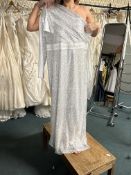 *Xpluswear White & Silver Sequin Prom Dress