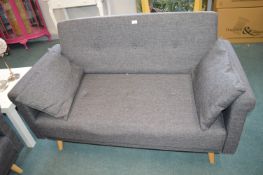 *Grey Two Seat Sofa on Turned Beech Legs with Two Scatter Cushions