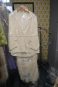 *Two Piece Jacket & Skirt Set in Ivory Size: 20