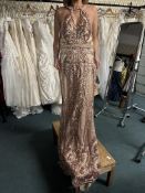 *Mascara of London Flesh Coloured Sequin Full Length Ball Gown Size: 6 RRP: £325