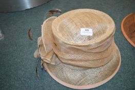 *Lady’s Beige Hat with Feather Decoration