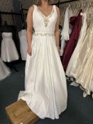 *Ivory Wedding Gown with Beaded Pattern Size: 10