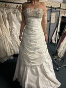 *Ronald Joyce Ivory Wedding Dress with Bead & Sequin Detail Size: 12
