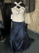 *Bellice White & Navy Prom Dress Size: 10