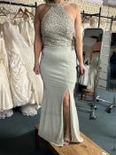 *Mascara of London Mint Full Length Dress with Beaded & Sequin Top Green Size: 10 RRP: £375