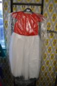 *Red & White Bridesmaid Dress with Black Bow (matching lot 212)